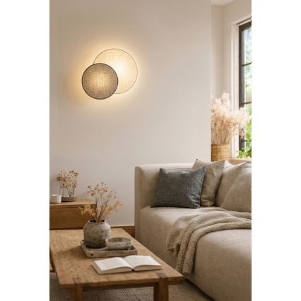 Brilagi - sienas gaismeklis CIRCLES 1xE27/60W/230V Ø 35 cm krēmkrāsa/pelēka