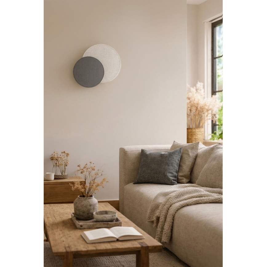 Brilagi - sienas gaismeklis CIRCLES 1xE27/60W/230V Ø 35 cm krēmkrāsa/pelēka