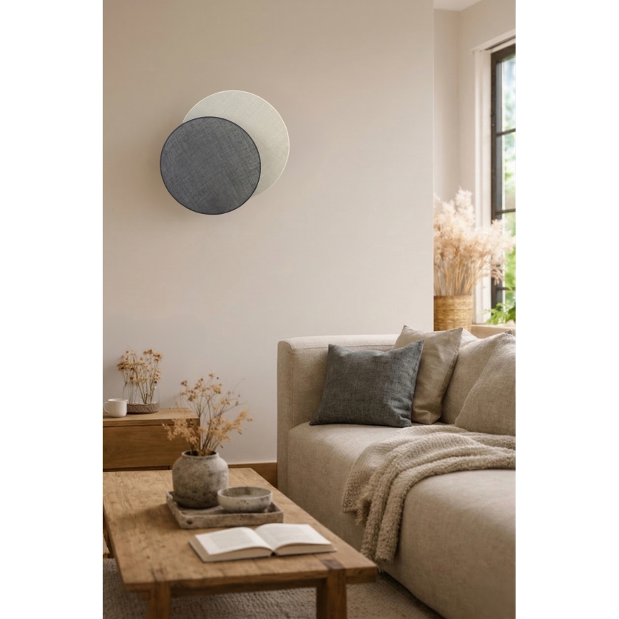 Brilagi - Sienas gaismeklis CIRCLES 1xE27/60W/230V Ø 45 cm krēmkrāsa/pelēka