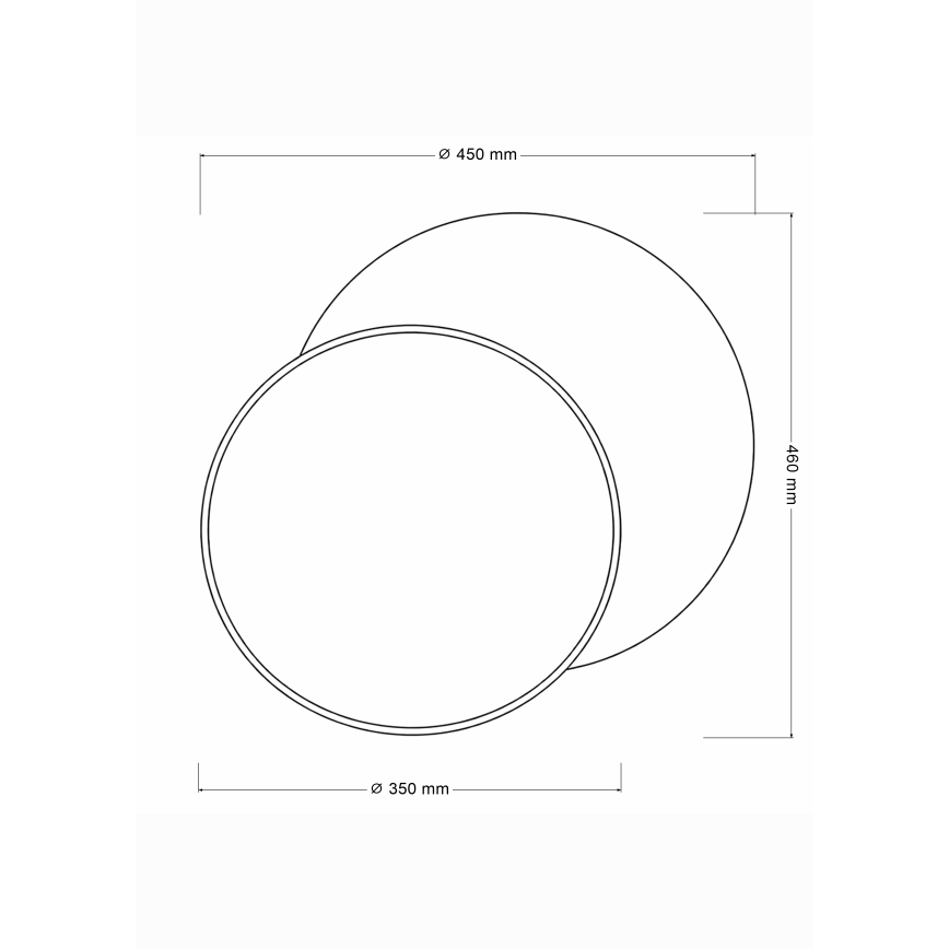Brilagi - Sienas gaismeklis CIRCLES 1xE27/60W/230V Ø 45 cm krēmkrāsa/pelēka