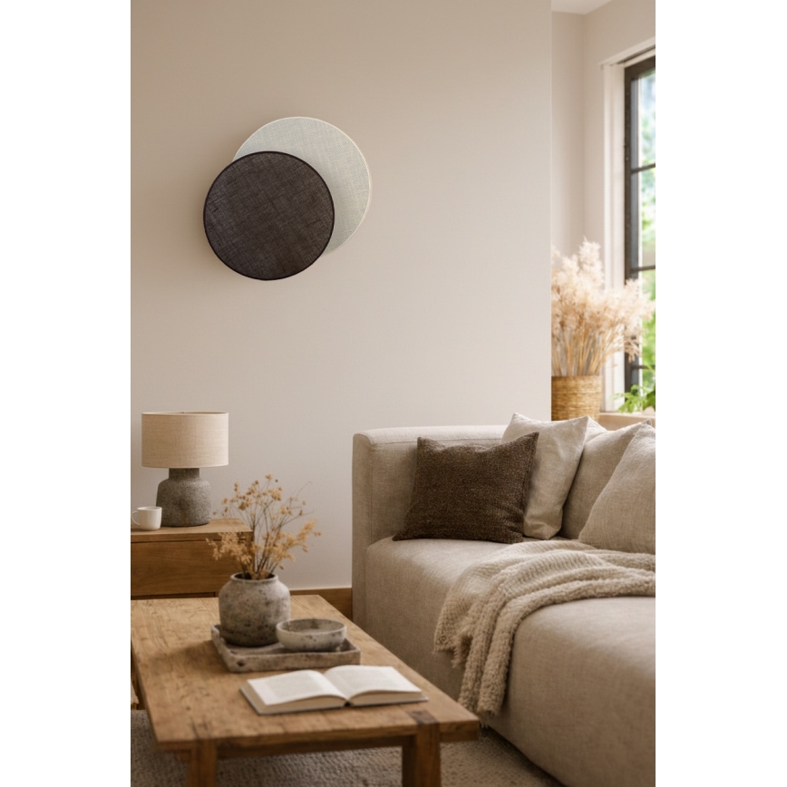 Brilagi - Sienas gaismeklis CIRCLES 1xE27/60W/230V Ø 45 cm krēmkrāsaina/brūna