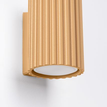 Brilagi - Sienas gaismeklis CRESTO 1xGU10/10W/230V 10 cm zelta krāsā