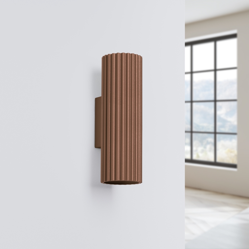 Brilagi - Sienas gaismeklis CRESTO 2xGU10/10W/230V 20 cm brūns