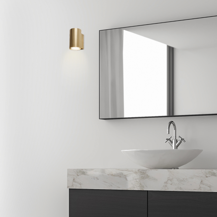 Brilagi - Sienas gaismeklis CRISPINA 1xGU10/10W/230V 10 cm zelta krāsā