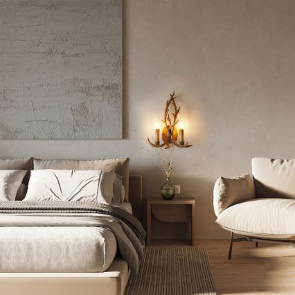 Brilagi - Sienas gaismeklis DEER 2xE14/10W/230V ar ragiem