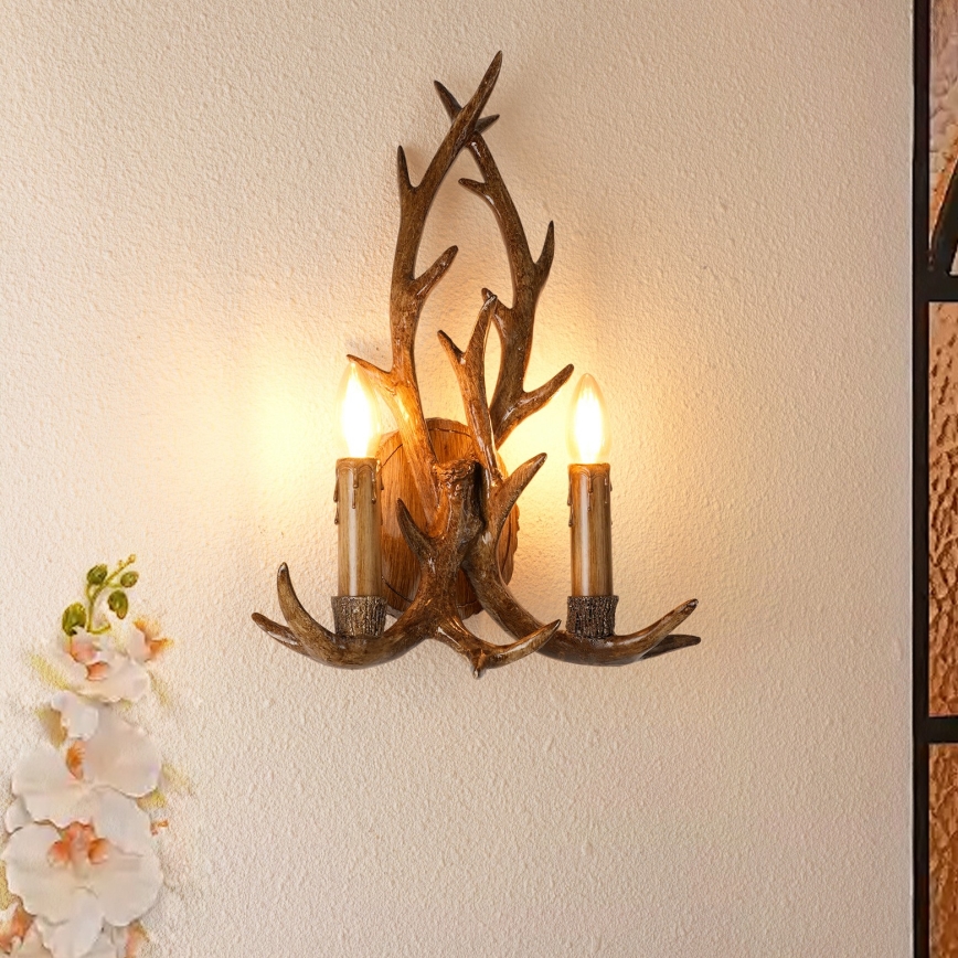 Brilagi - Sienas gaismeklis DEER 2xE14/10W/230V