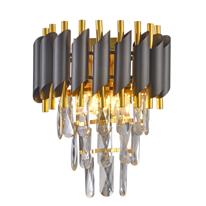 Brilagi - Sienas gaismeklis ECLIPSE 2xE14/10W/230V melna/zelta