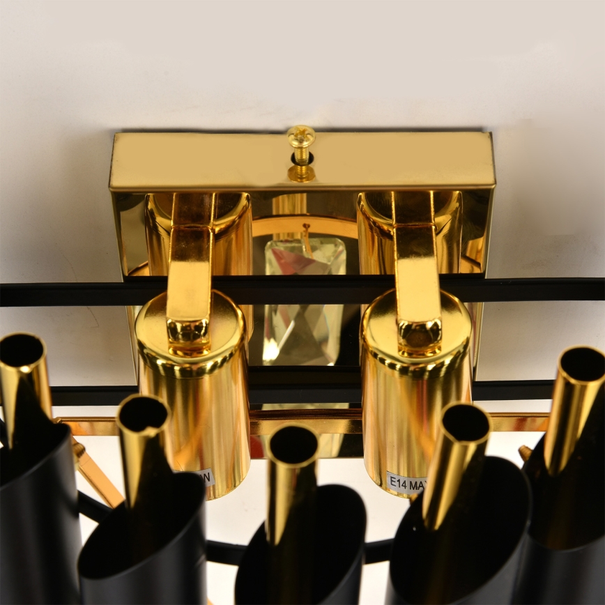 Brilagi - Sienas gaismeklis ECLIPSE 2xE14/10W/230V melna/zelta