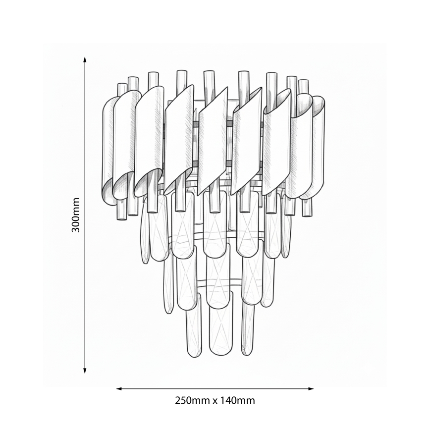 Brilagi - Sienas gaismeklis ECLIPSE 2xE14/10W/230V melna/zelta