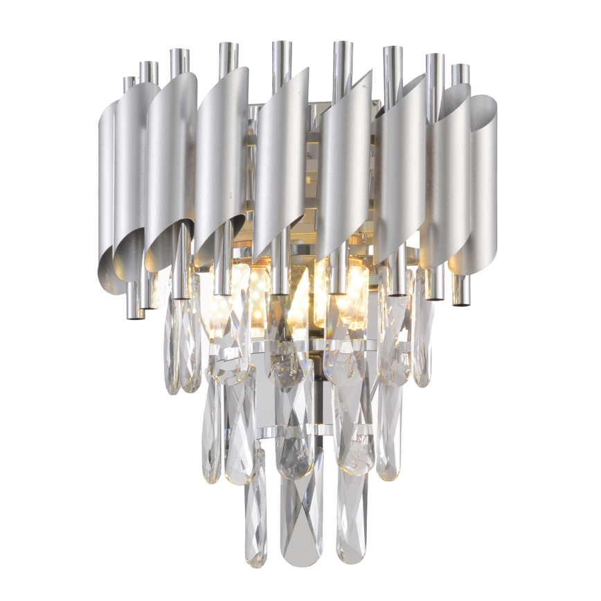 Brilagi - Sienas gaismeklis ECLIPSE 2xE14/10W/230V sudraba