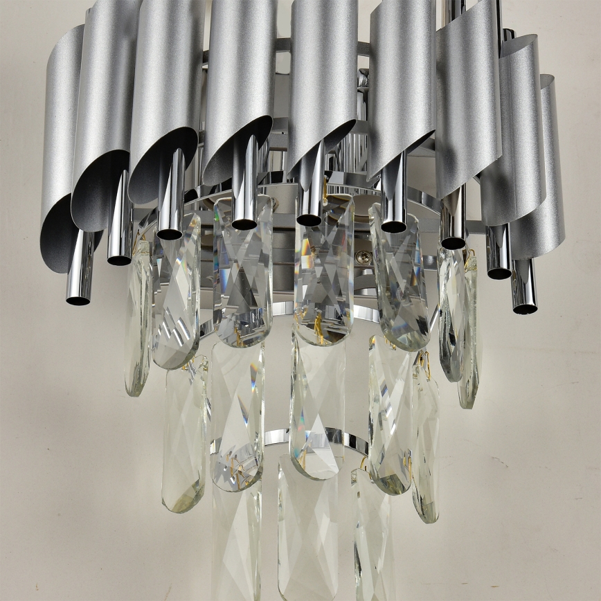 Brilagi - Sienas gaismeklis ECLIPSE 2xE14/10W/230V sudraba