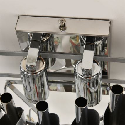 Brilagi - Sienas gaismeklis ECLIPSE 2xE14/10W/230V sudraba