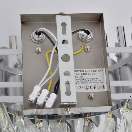 Brilagi - Sienas gaismeklis ECLIPSE 2xE14/10W/230V sudraba