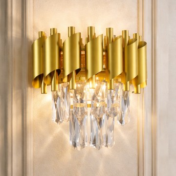 Brilagi - Sienas gaismeklis ECLIPSE 2xE14/10W/230V zelta krāsā