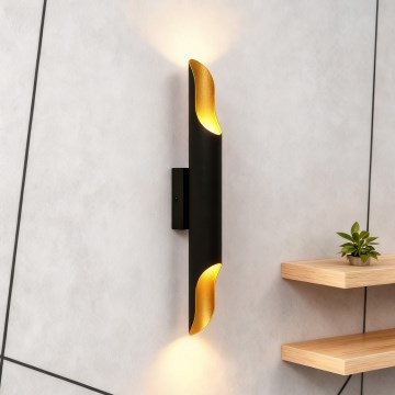 Brilagi - Sienas gaismeklis KALMAR 2xE27/40W/230V melns/bronzas krāsā