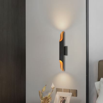 Brilagi - Sienas gaismeklis KALMAR 2xE27/40W/230V melns/bronzas krāsā