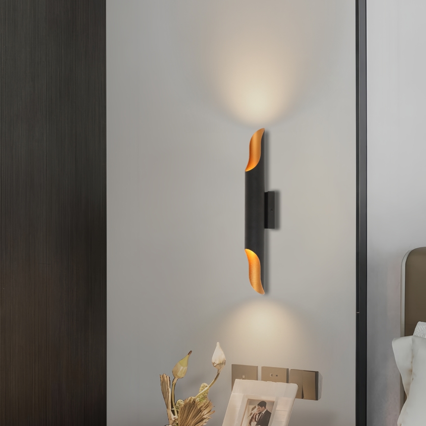 Brilagi - Sienas gaismeklis KALMAR 2xE27/40W/230V melns/bronzas krāsā