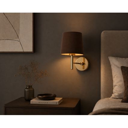 Brilagi - Sienas gaismeklis MONTE 1xE27/15W/230V brūns/zelts