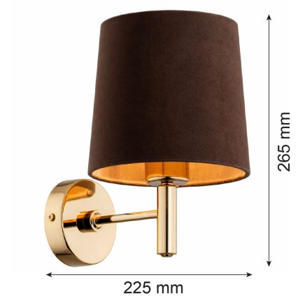 Brilagi - Sienas gaismeklis MONTE 1xE27/15W/230V brūns/zelts