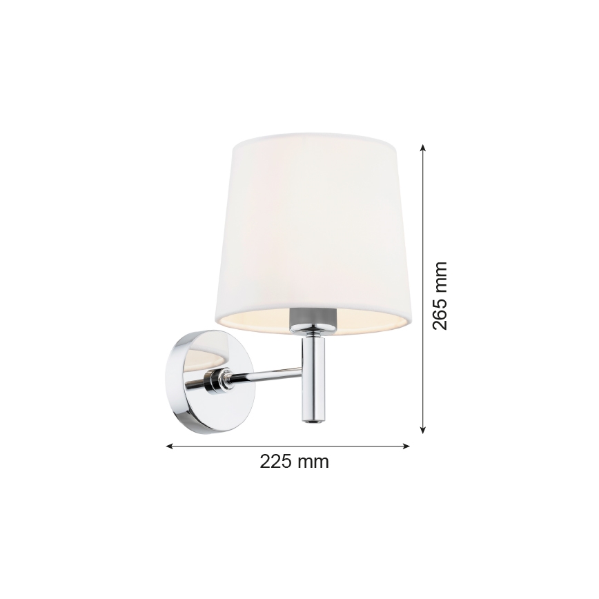 Brilagi - Sienas gaismeklis MONTE 1xE27/15W/230V krēmkrāsā/spīdīgs hroms