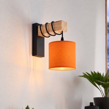BRILAGI - Sienas gaismeklis NUBILA 1xE27/60W/230V brūns/melns/oranžs