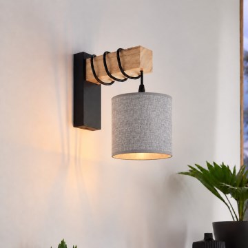 BRILAGI - Sienas gaismeklis NUBILA 1xE27/60W/230V brūns/melns/pelēks