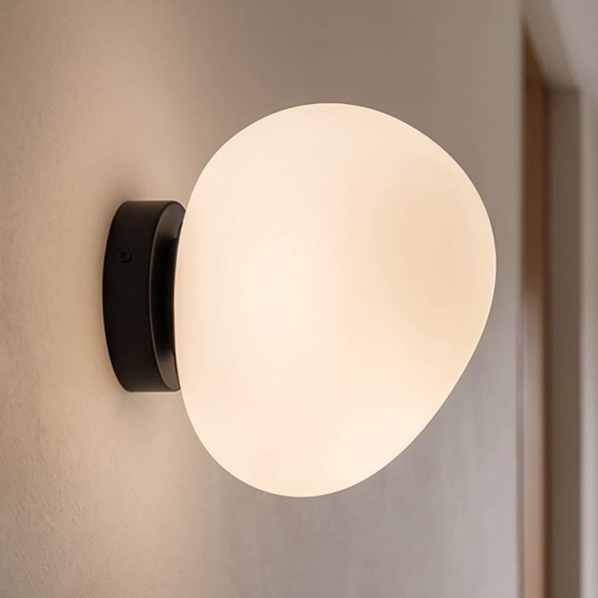 BRILAGI - Sienas gaismeklis PEBBLES 1xE27/40W/230V Ø 20 cm melns