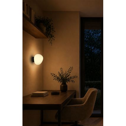 BRILAGI - Sienas gaismeklis PEBBLES 1xE27/40W/230V Ø 20 cm melns