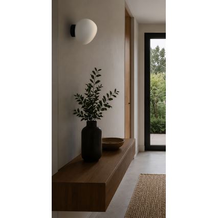 BRILAGI - Sienas gaismeklis PEBBLES 1xE27/40W/230V Ø 20 cm melns