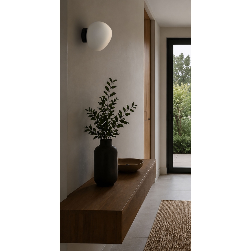 BRILAGI - Sienas gaismeklis PEBBLES 1xE27/40W/230V Ø 20 cm melns
