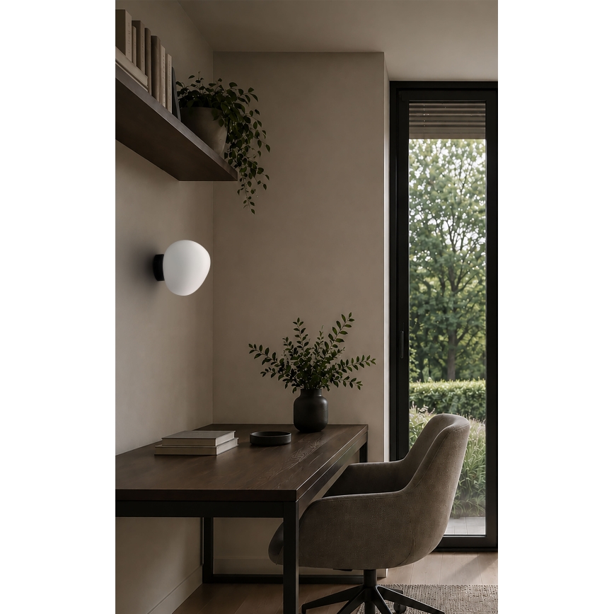 BRILAGI - Sienas gaismeklis PEBBLES 1xE27/40W/230V Ø 20 cm melns
