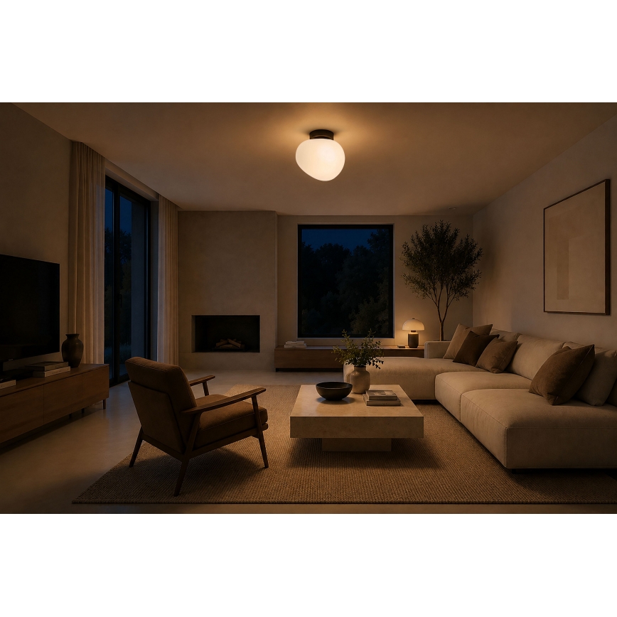 BRILAGI - Sienas gaismeklis PEBBLES 1xE27/40W/230V Ø 20 cm melns
