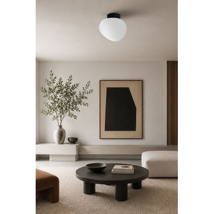 BRILAGI - Sienas gaismeklis PEBBLES 1xE27/40W/230V Ø 20 cm melns
