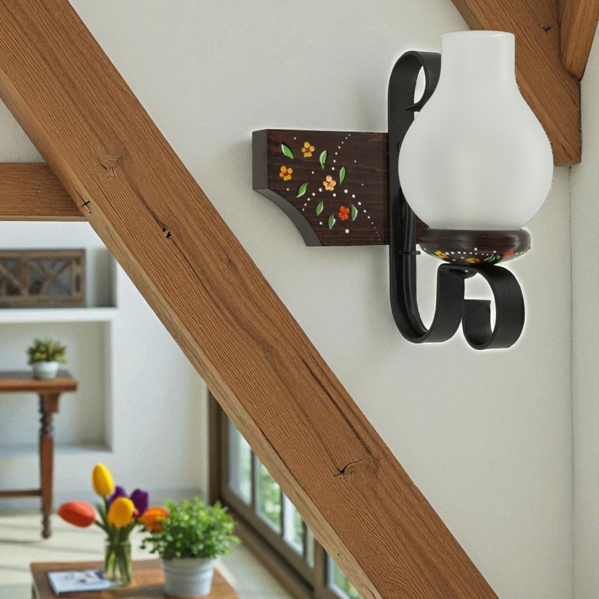 Brilagi - Sienas gaismeklis QUEEN 1xE14/40W/230V buk/wenge