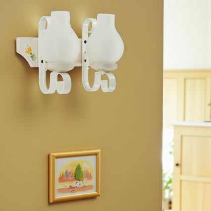 Brilagi - Sienas gaismeklis QUEEN 2xE14/40W/230V buk/krēmkrāsa