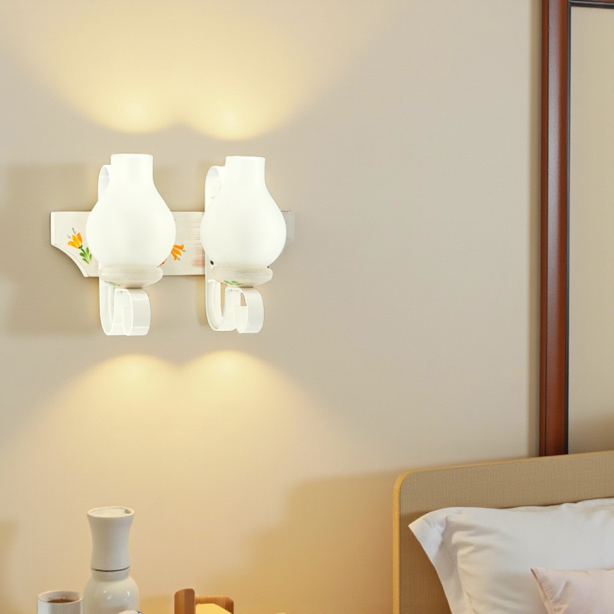 Brilagi - Sienas gaismeklis QUEEN 2xE14/40W/230V buk/krēmkrāsa