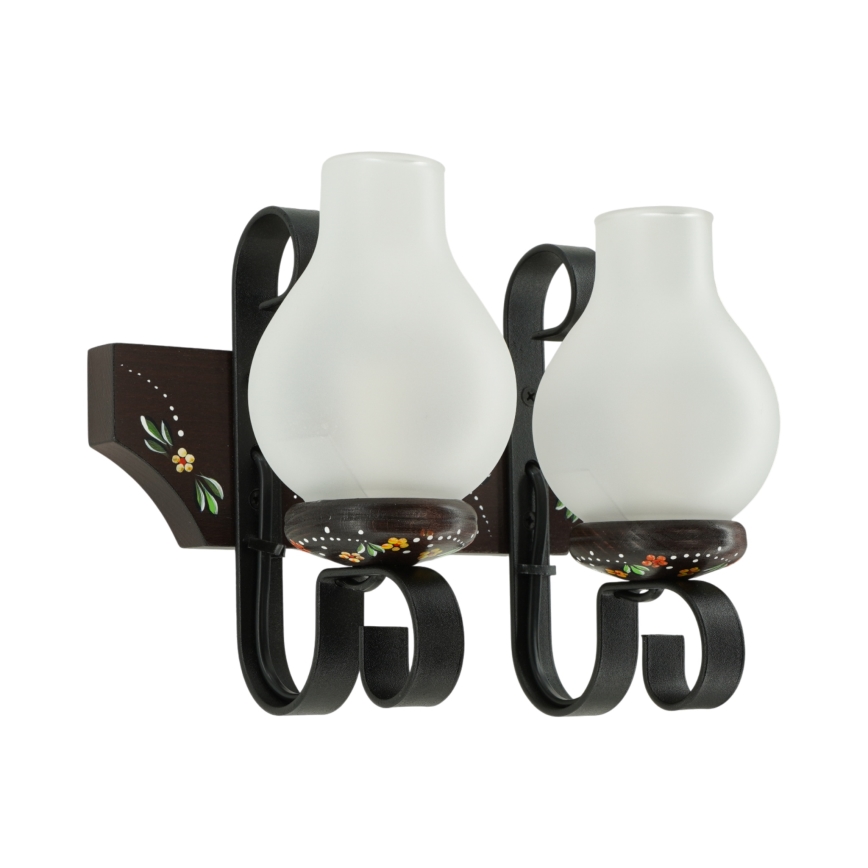 Brilagi - Sienas gaismeklis QUEEN 2xE14/40W/230V buk/wenge