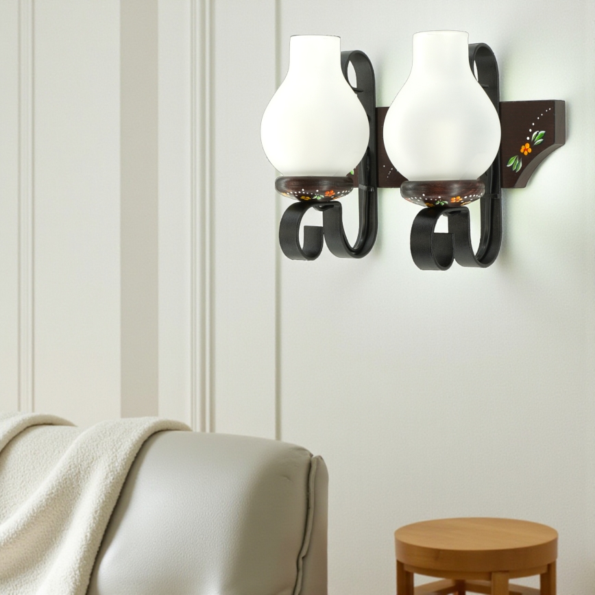 Brilagi - Sienas gaismeklis QUEEN 2xE14/40W/230V buk/wenge