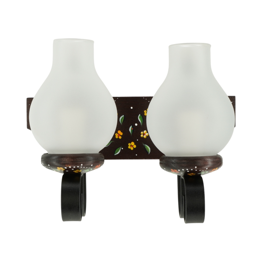 Brilagi - Sienas gaismeklis QUEEN 2xE14/40W/230V buk/wenge