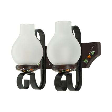 Brilagi - Sienas gaismeklis QUEEN 2xE14/40W/230V buk/wenge