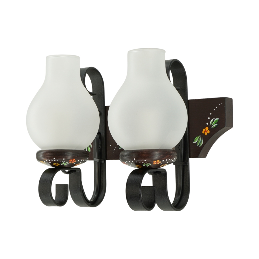 Brilagi - Sienas gaismeklis QUEEN 2xE14/40W/230V buk/wenge