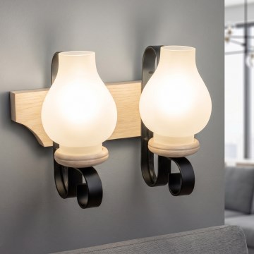 Brilagi - Sienas gaismeklis QUEEN 2xE14/40W/230V ozols