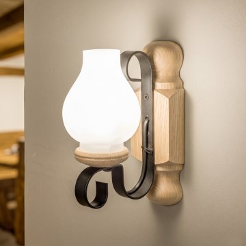 Brilagi - Sienas gaismeklis RUSTIC 1xE14/40W/230V ozols