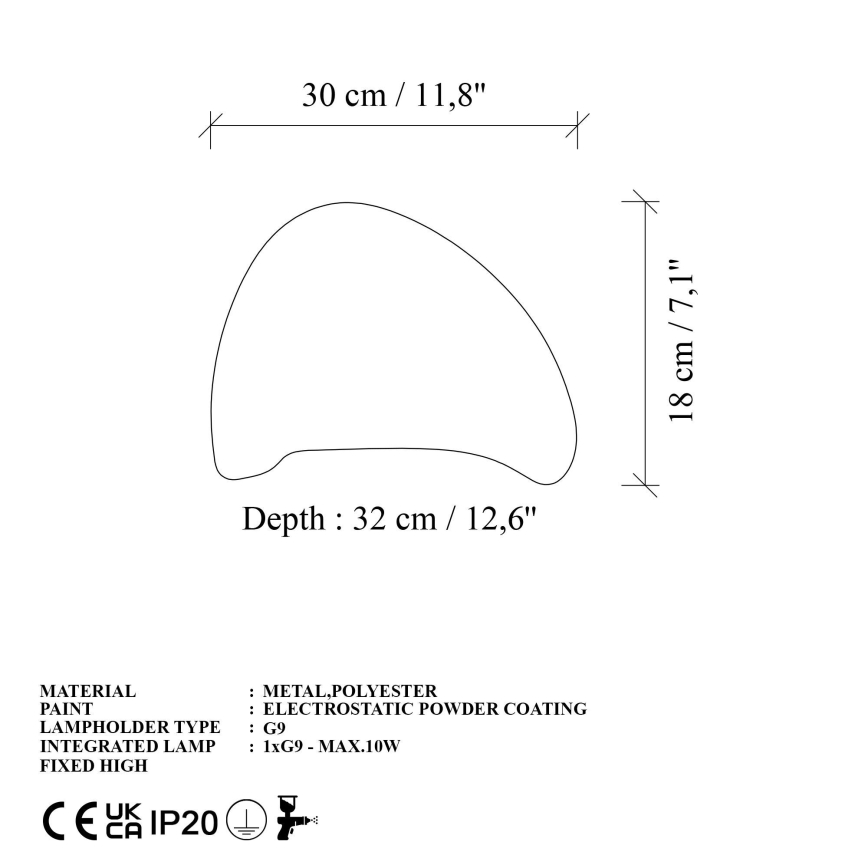 Brilagi - sienas gaismeklis WABI SABI 1xE14/40W/230V balts