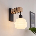 BRILAGI - Sienas gaismeklis WOOD GLASS 1xE27/60W/230V priede/melna/balta