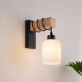 BRILAGI - Sienas gaismeklis WOOD GLASS 1xE27/60W/230V priede/melna/balta
