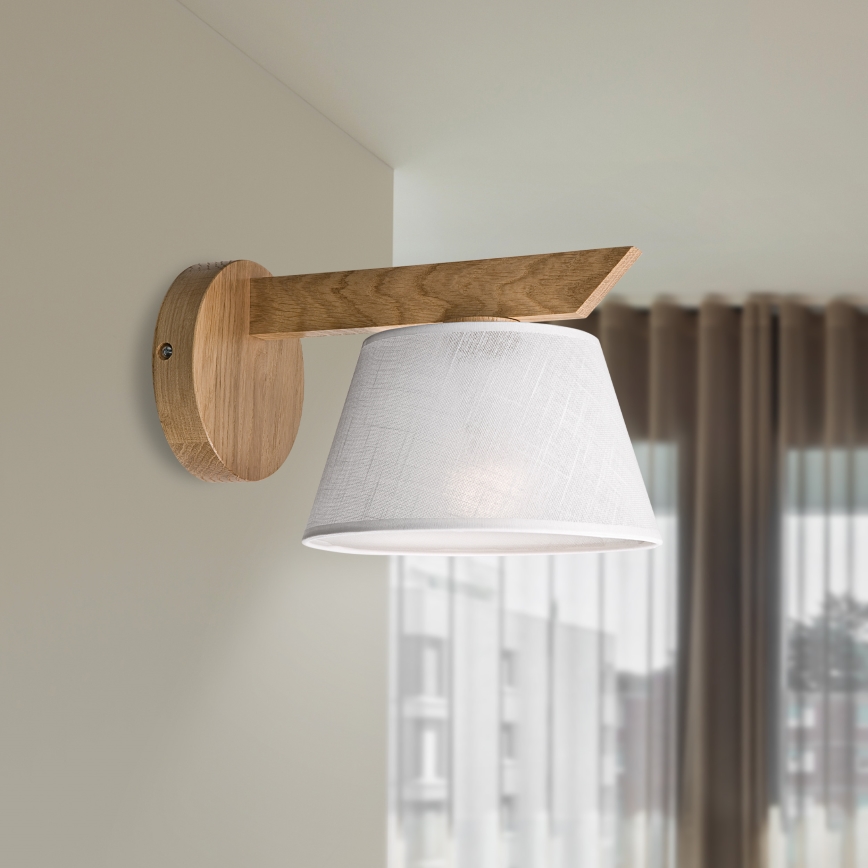 Brilagi - Sienas lampa ANTHONY 1xE14/40W/230V ozols/balta