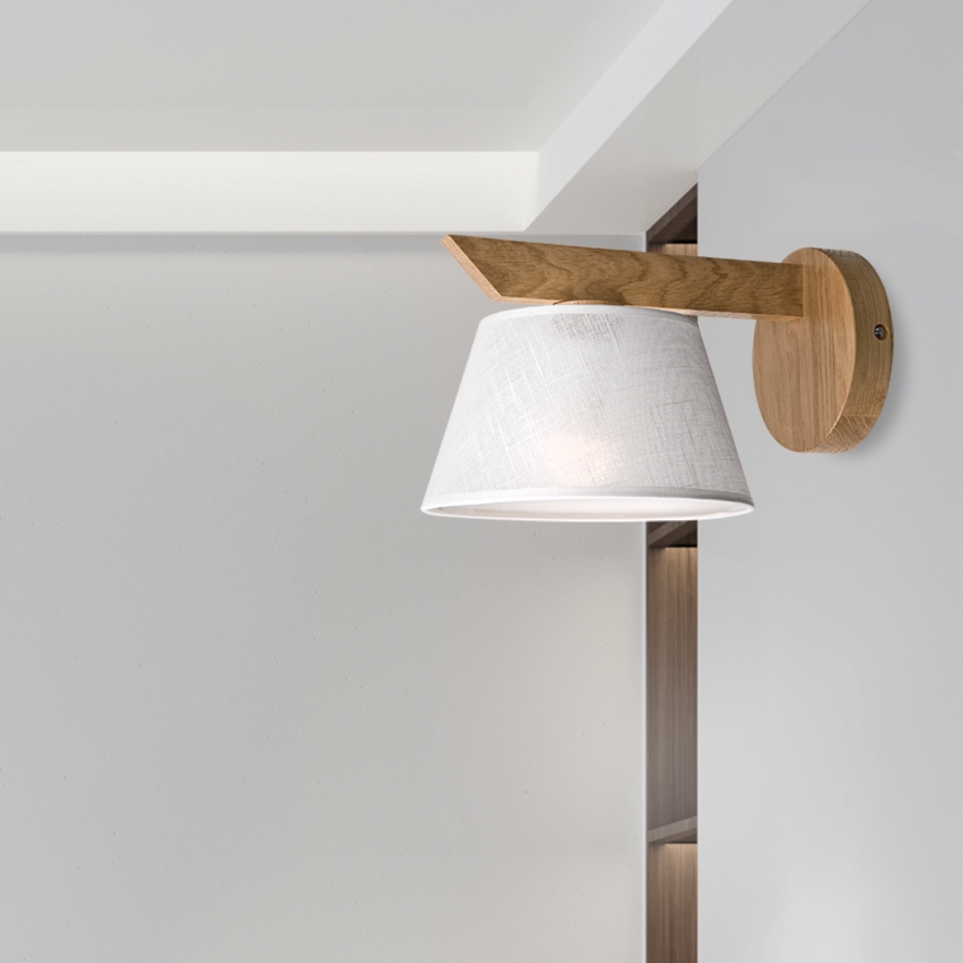 Brilagi - Sienas lampa ANTHONY 1xE14/40W/230V ozols/balta