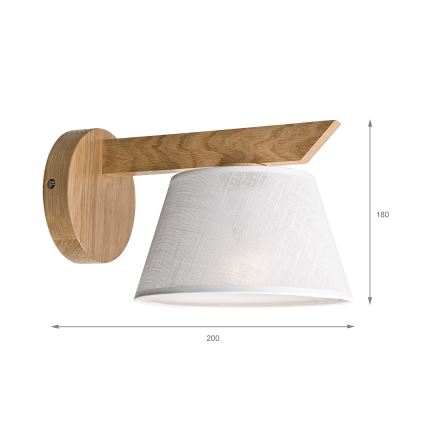 Brilagi - Sienas lampa ANTHONY 1xE14/40W/230V ozols/balta