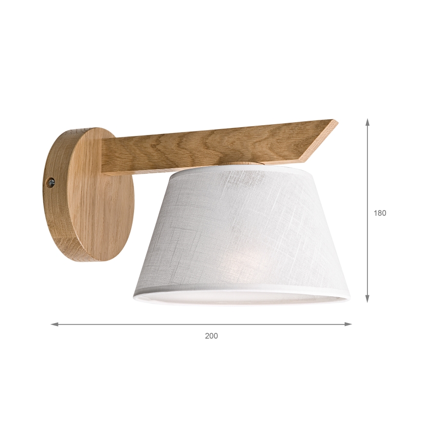 Brilagi - Sienas lampa ANTHONY 1xE14/40W/230V ozols/balta